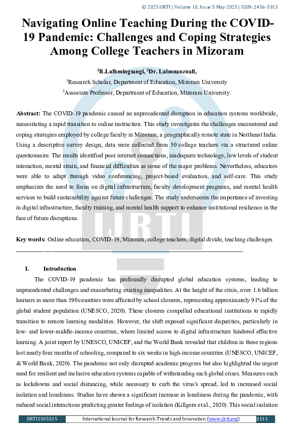(PDF) Navigating Online Teaching During the COVID-19 Pandemic ...