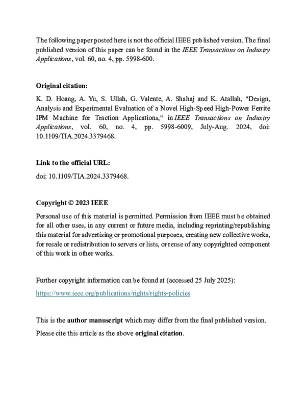 (PDF) Design, Analysis and Experimental Evaluation of a Novel High ...