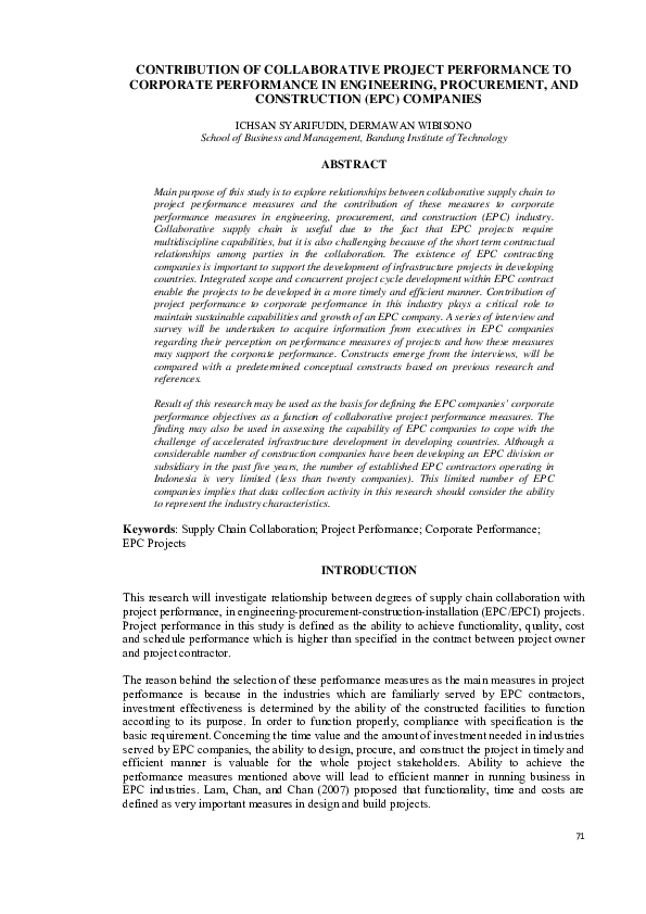 (PDF) Contribution of collaborative project performance to corporate ...
