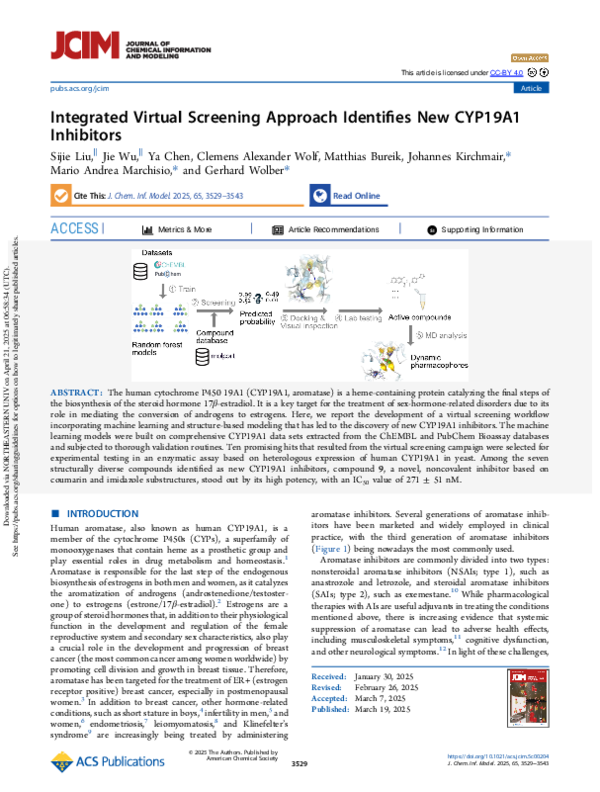 (PDF) Integrated Virtual Screening Approach Identifies New CYP19A1 ...