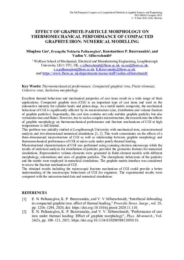(PDF) Effect of graphite-particle morphology on thermomechanical ...