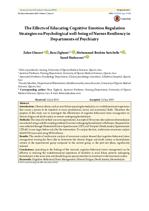 (PDF) The Effects of Educating Cognitive Emotion Regulation Strategies ...