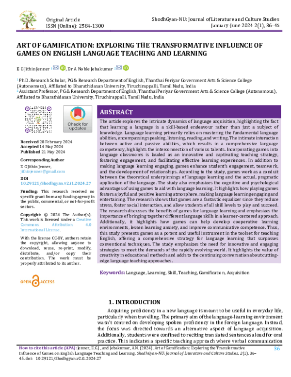 (PDF) Art of Gamification: Exploring the Transformative Influence of ...