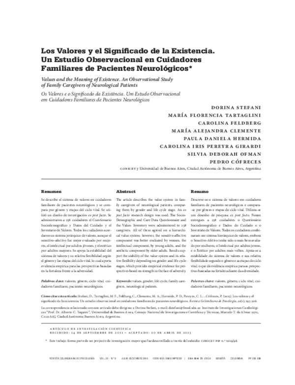 (PDF) Values and the Meaning of Existence. An Observational Study of ...