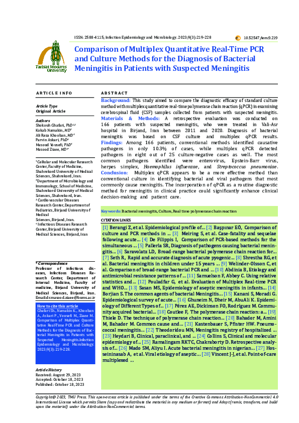 (PDF) Comparison of Multiplex Quantitative Real-Time PCR and Culture ...