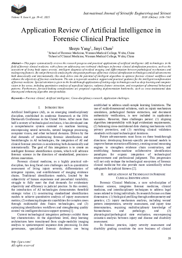 (PDF) Application Review of Artificial Intelligence in Forensic ...