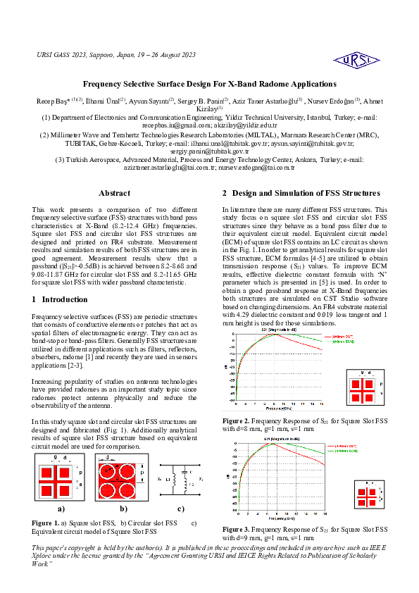 (PDF) Frequency Selective Surface Design For X-Band Radome Applications