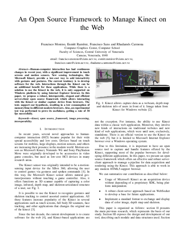 (PDF) An open source framework to manage kinect on the web