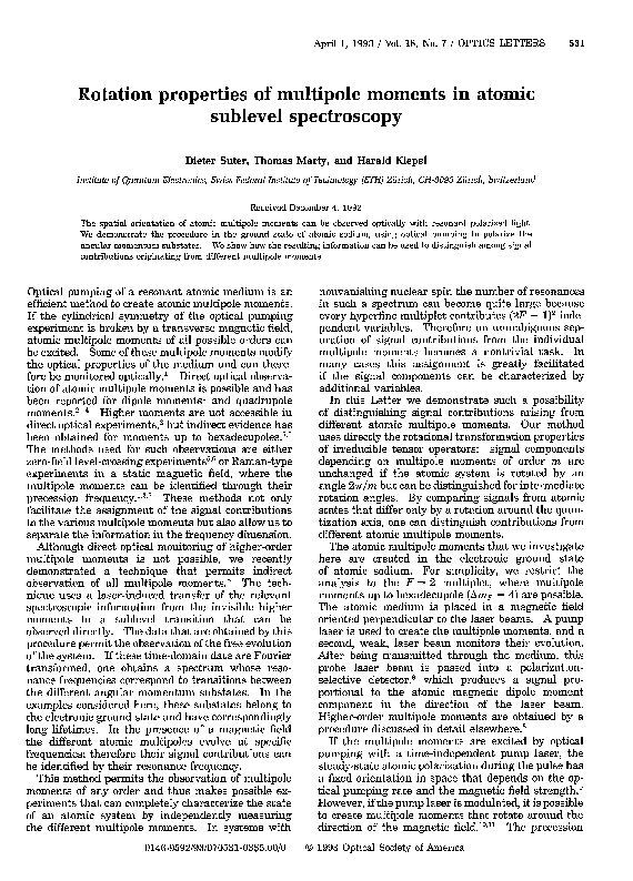 (PDF) Rotation properties of multipole moments in atomic sublevel ...