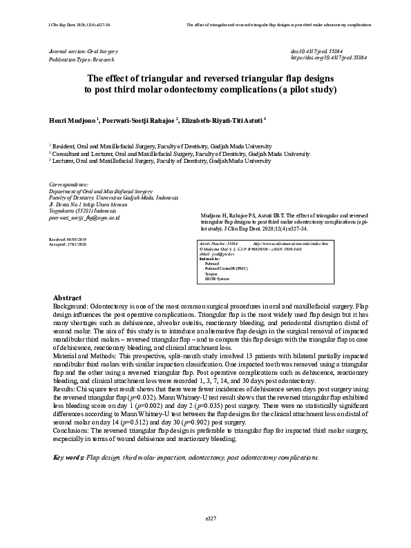 (PDF) The effect of triangular and reversed triangular flap designs to ...