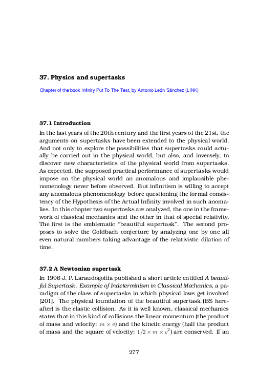(PDF) Physics And Supertasks