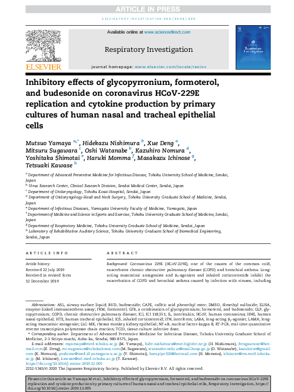 (PDF) Inhibitory effects of glycopyrronium, formoterol, and budesonide ...