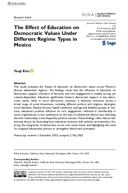 (PDF) The Effect of Education on Democratic Values Under Different ...