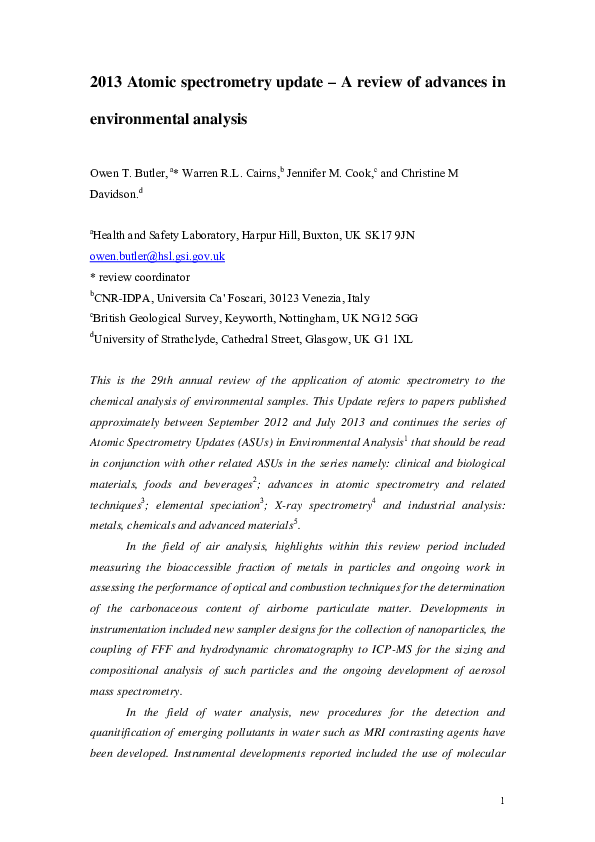 (PDF) Atomic spectrometry update – a review of advances in ...