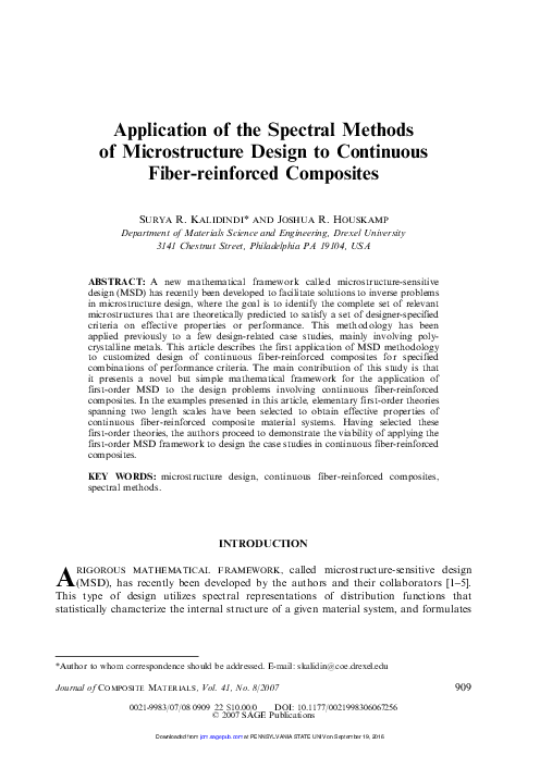 (PDF) Application of the Spectral Methods of Microstructure Design to ...