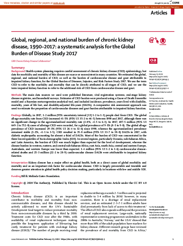 (PDF) Global, regional, and national burden of chronic kidney disease ...