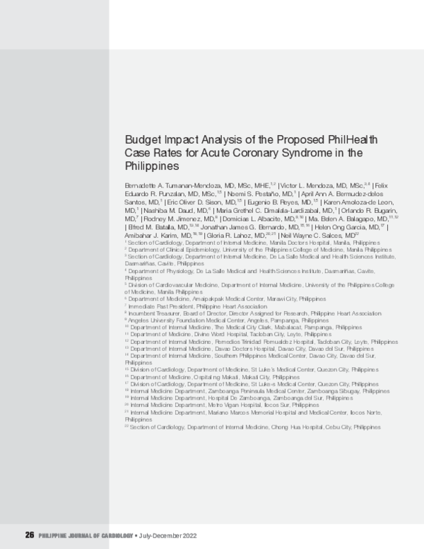 (PDF) Budget Impact Analysis of the Proposed PhilHealth Case Rates for ...