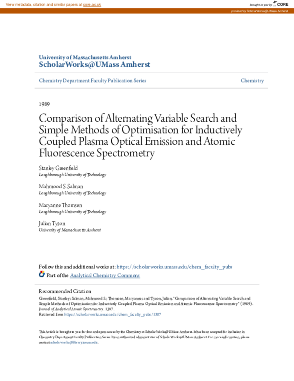 (PDF) Comparison of alternating variable search and simplex methods of ...