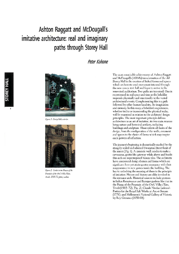 (PDF) Ashton Raggatt and McDougall’s Imitative Architecture: Real and ...