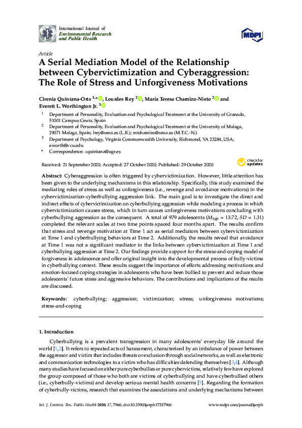 (PDF) A Serial Mediation Model of the Relationship between ...