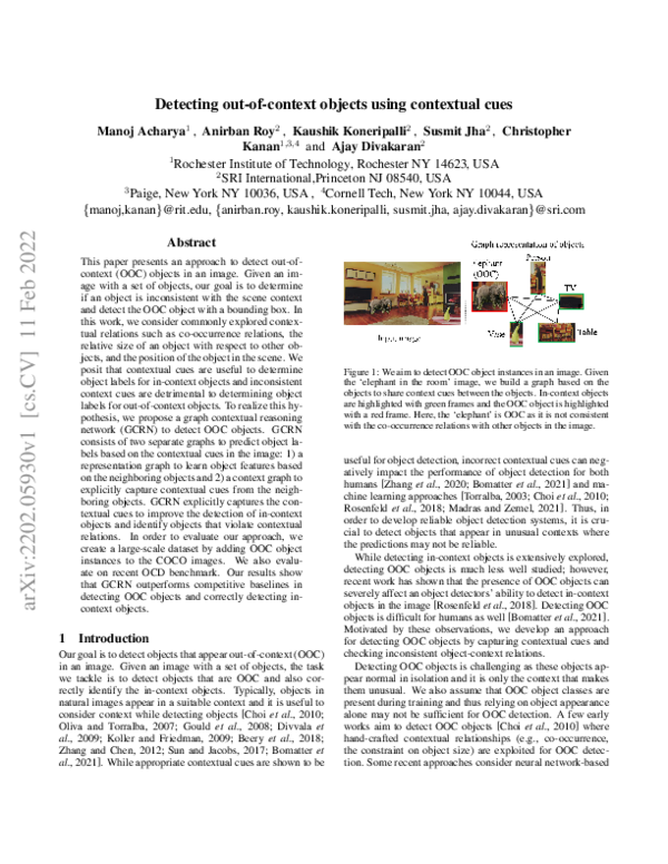 (PDF) Detecting out-of-context objects using contextual cues