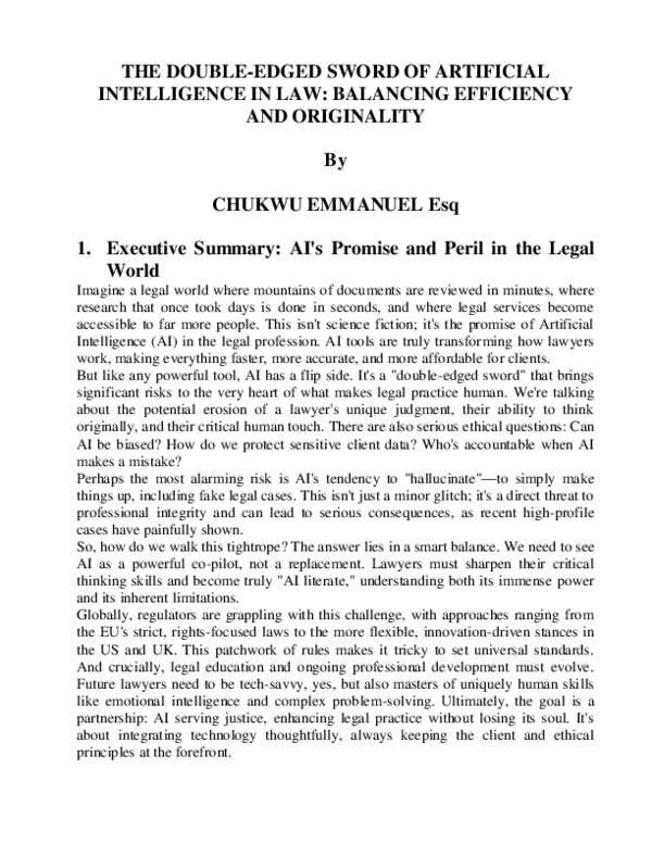 (PDF) THE DOUBLE-EDGED SWORD OF ARTIFICIAL INTELLIGENCE IN LAW ...