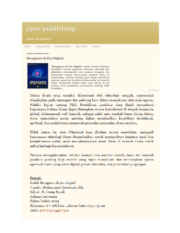 (PDF) Literasi Dakwah Digital dan Keberlanjutan Risalah Nabi, Islam dan ...