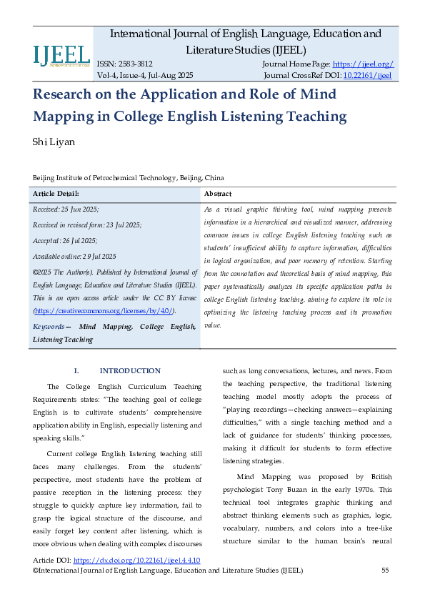 (PDF) Research on the Application and Role of Mind Mapping in College ...
