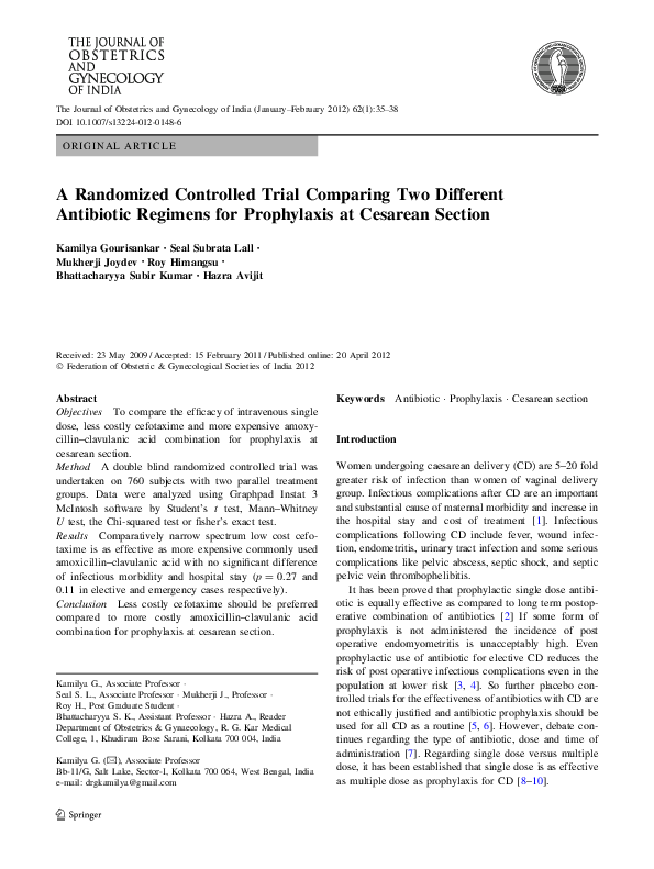 (PDF) A Randomized Controlled Trial Comparing Two Different Antibiotic ...