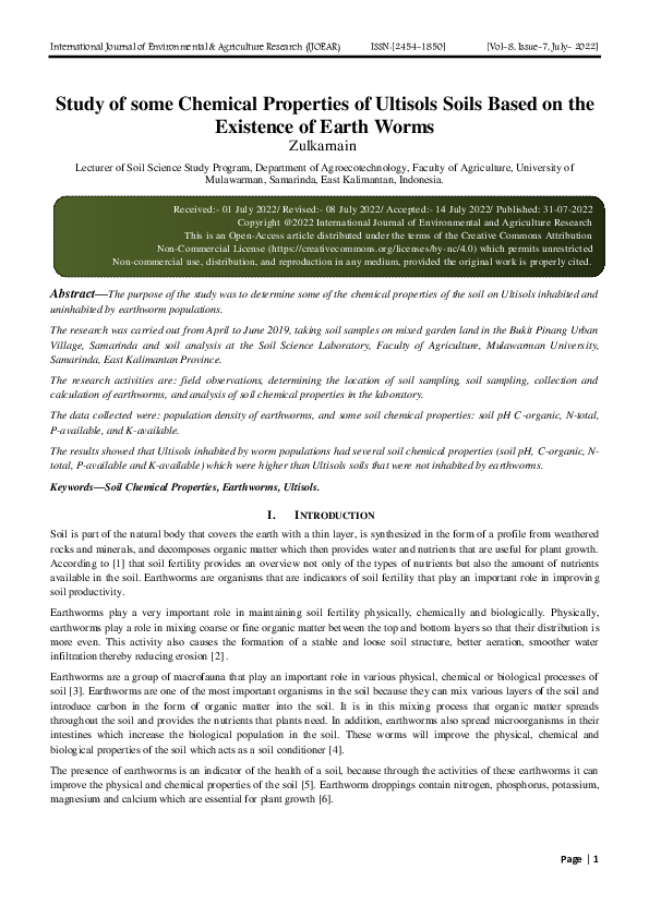 (PDF) Study of some Chemical Properties of Ultisols Soils Based on the ...