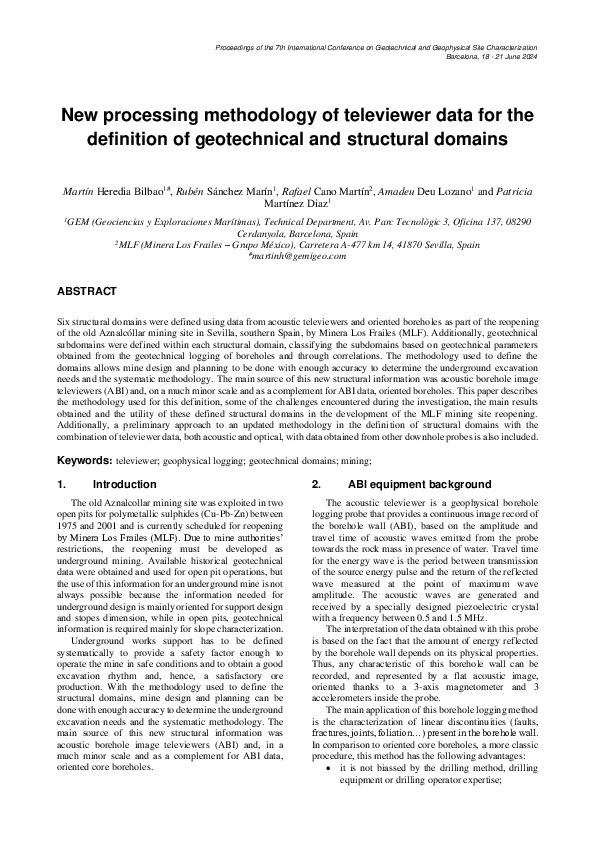 (PDF) New processing methodology of televiewer data for the definition ...