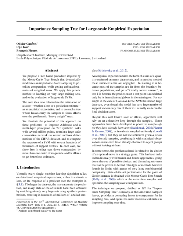 (PDF) Importance Sampling Tree for Large-scale Empirical Expectation