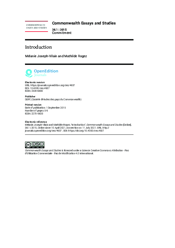 (PDF) Commitment: Introduction