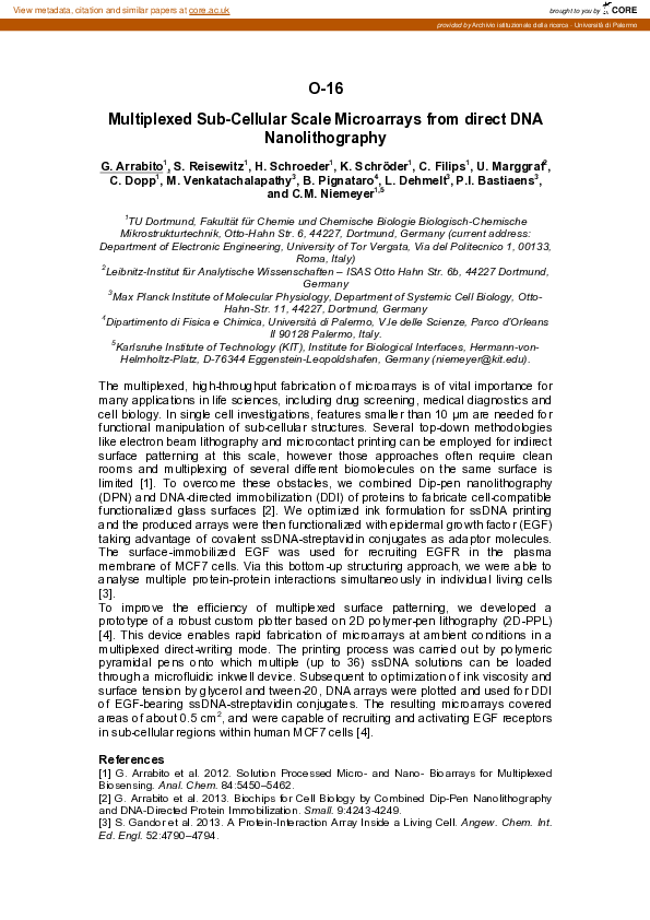 (PDF) Multiplexed Sub-Cellular Scale Microarrays from direct DNA ...