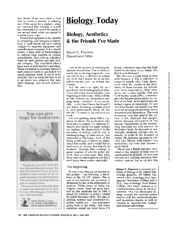 (PDF) Biology, Aesthetics & the Friends I've Made