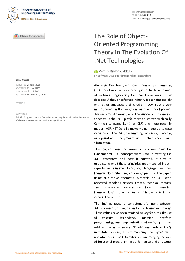 (PDF) The Role of Object Oriented Programming Theory in The Evolution ...