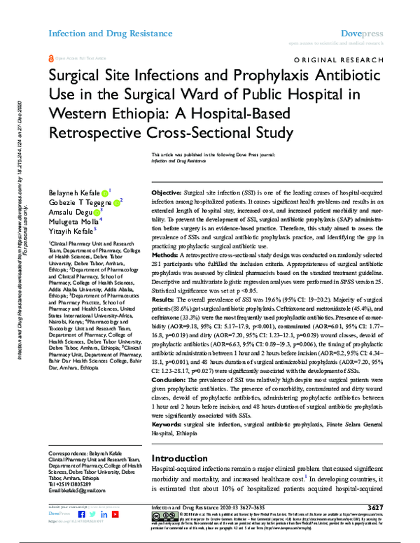 (PDF) Surgical Site Infections and Prophylaxis Antibiotic Use in the ...