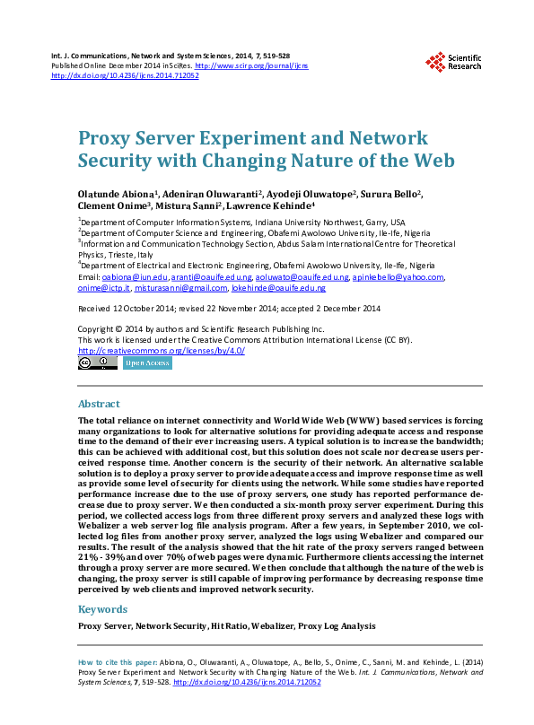 (PDF) Proxy Server Experiment and Network Security with Changing Nature ...