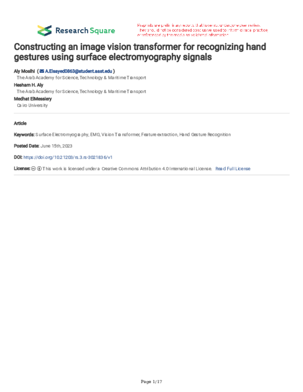 (PDF) Constructing an image vision transformer for recognizing hand ...