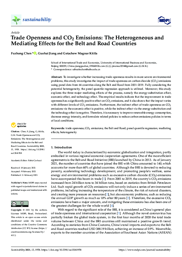 (PDF) Trade Openness and CO2 Emissions: The Heterogeneous and Mediating ...