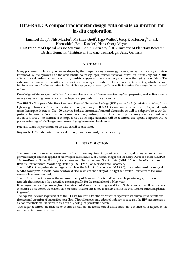 (PDF) HP3-RAD: a compact radiometer design with on-site calibration for ...