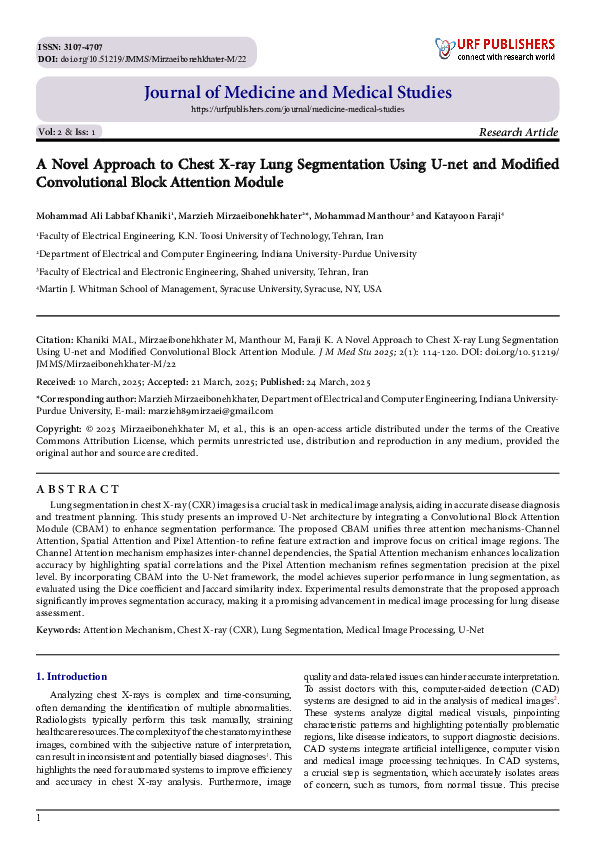 (PDF) A Novel Approach to Chest X-ray Lung Segmentation Using U-net and ...