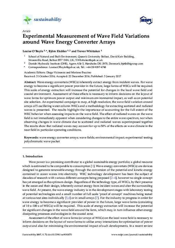 (PDF) Experimental Measurement of Wave Field Variations around Wave ...