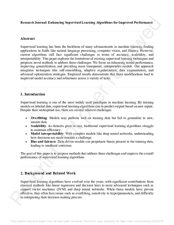 (PDF) Research Journal: Enhancing Supervised Learning Algorithms for ...