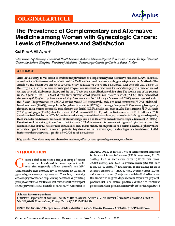 (PDF) The Prevalence of Complementary and Alternative Medicine among ...
