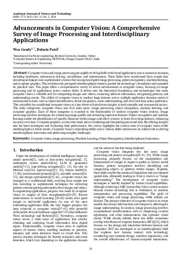 (PDF) Advancements in Computer Vision: A Comprehensive Survey of Image ...