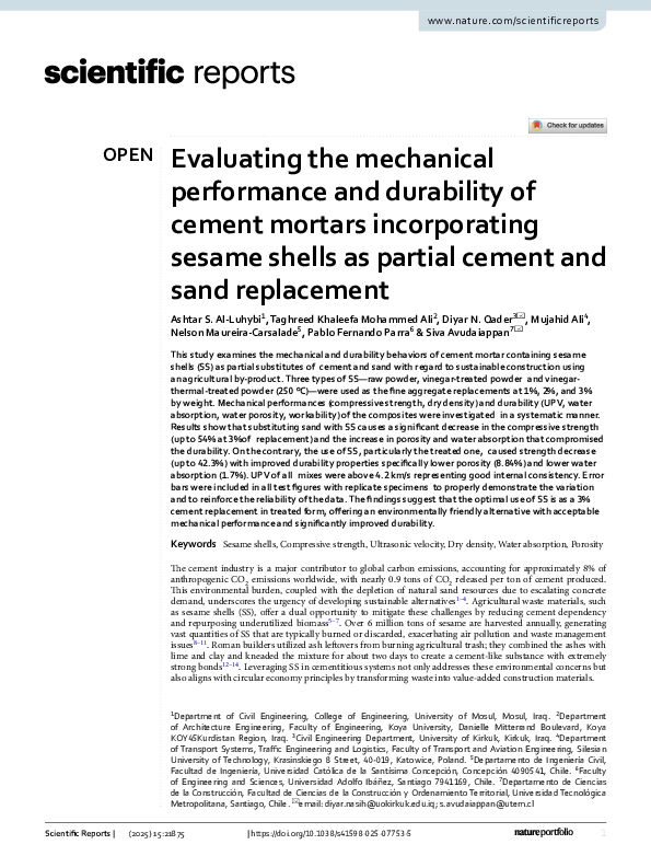 (PDF) Evaluating the mechanical performance and durability of cement ...