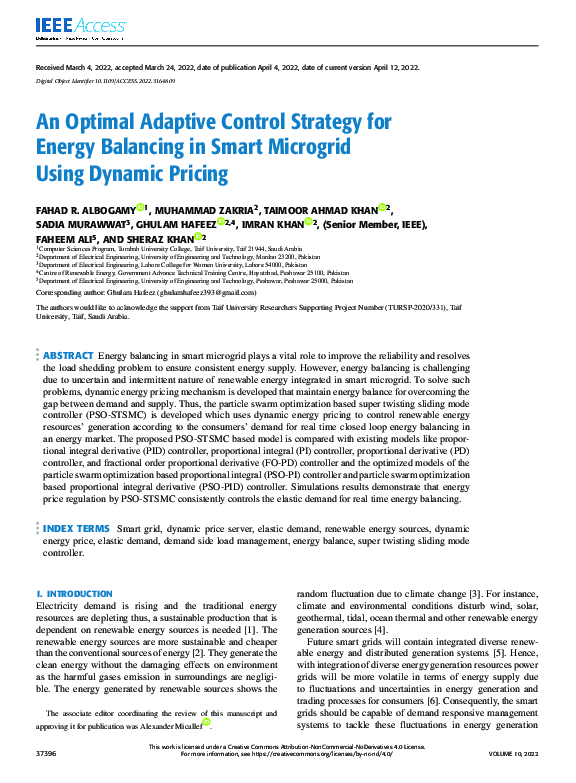 (PDF) An Optimal Adaptive Control Strategy for Energy Balancing in ...