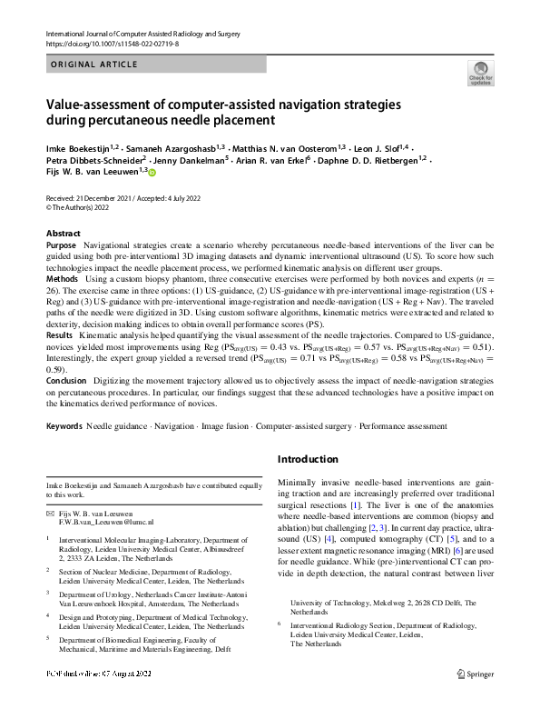 (PDF) Value-assessment of computer-assisted navigation strategies ...