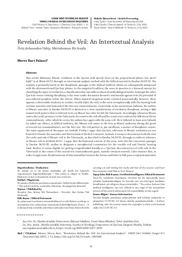 (PDF) Revelation Behind the Veil: An Intertextual Analysis
